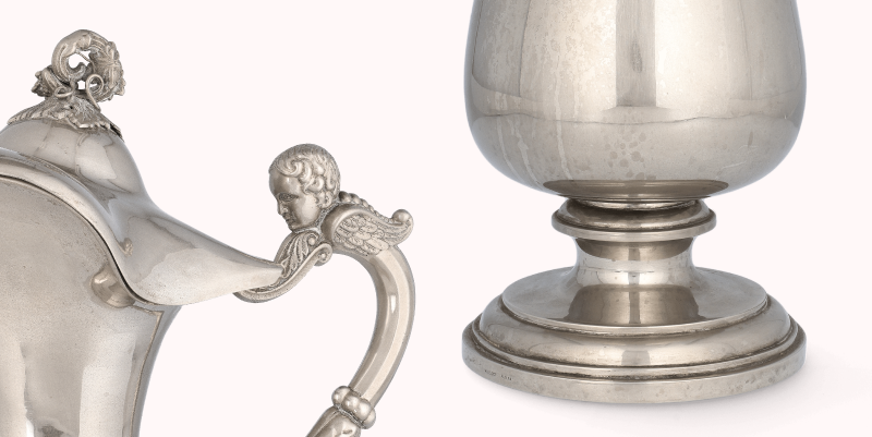 Nahaufnahmen eines metallischen Kunstwerks