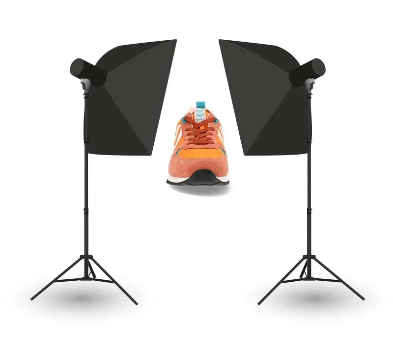 Beleuchtung des Schuhs in leichtem Winkel - metaphorisches Beispiel