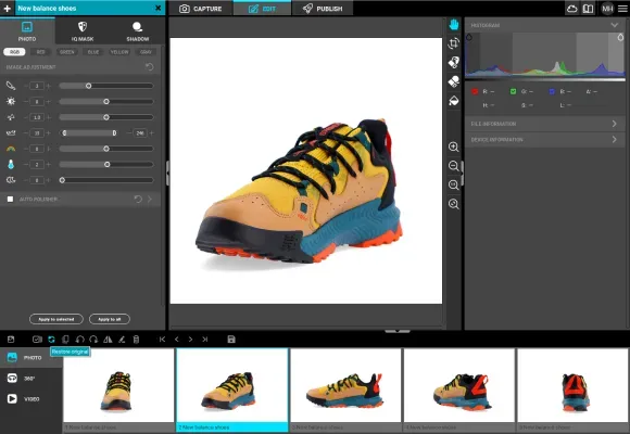 Image Editing Interface for New Balance Trail Shoe